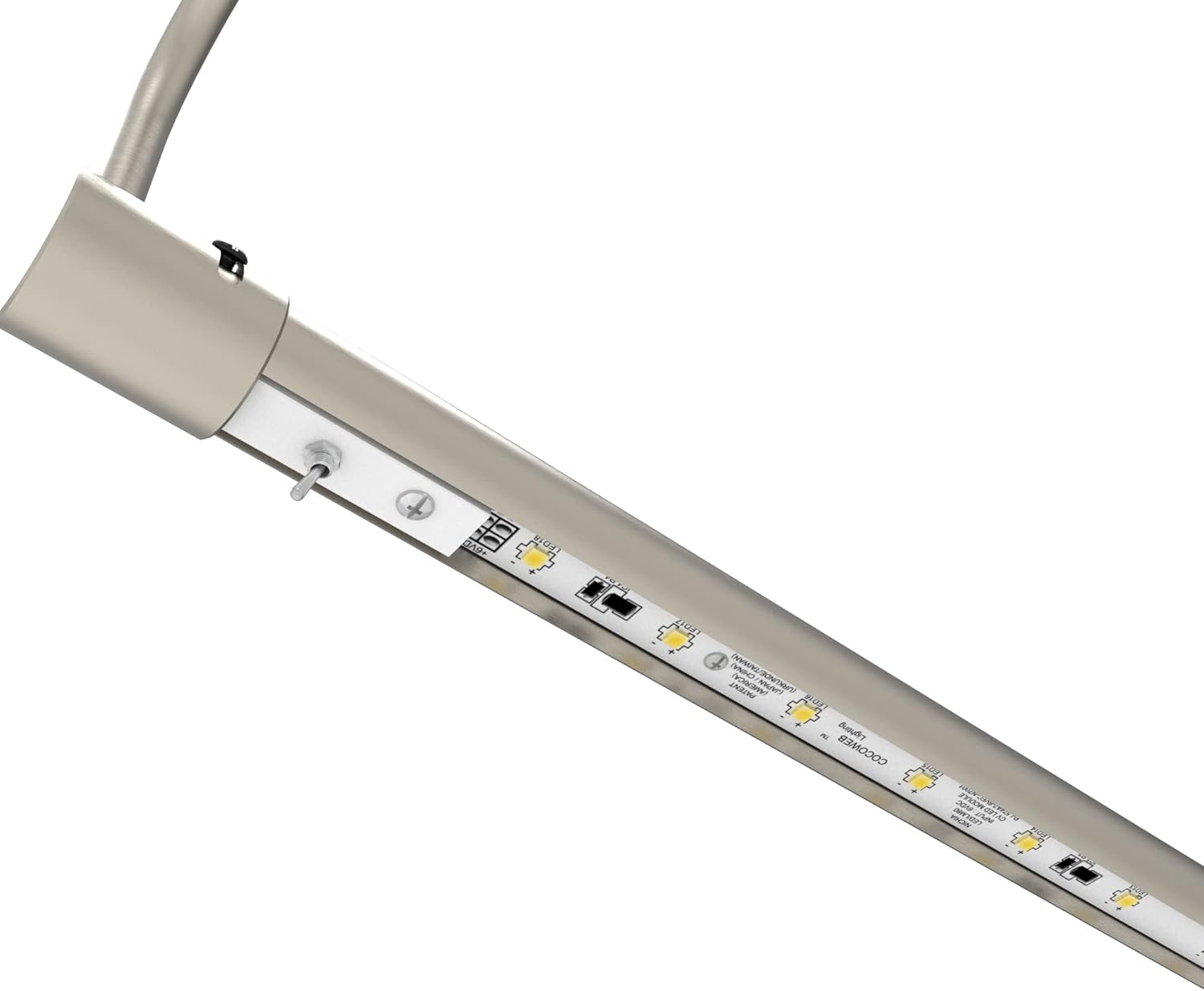 Cocoweb 16 Inch Tru-Slim Satin Nickel Picture Light - LED, 2700K, Adjustable Arm, Plug-in, Toggle Switch, Sleek and Compact Design