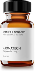 AromaTech Leather & Tobacco Premium Aroma Oil – Warm & Luxurious Home Fragrance with Notes of Vanilla, Tobacco & Brandy for Scent Diffusers, Cold-Air and UltraSonic Scent Machines – 60 mL