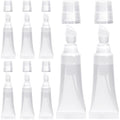 OIIKI 8pcs Empty Lip Gloss Squeeze Tubes, 10ml Refillable Lip Balm Containers with Screw Cover, Clear Soft Portable Empty Tube Makeup Containers for Travel Toiletries
