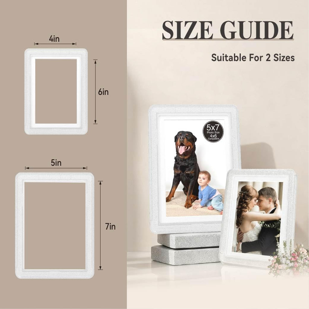 Crystal 5x7 Picture Frame with Acrylic Front 3 Pack, ABS Frame for 5x7 or 4x8 Photos, Shatterproof UV-Resistant Tabletop Photo Frame, Vertical/Horizontal Display for Home Décor