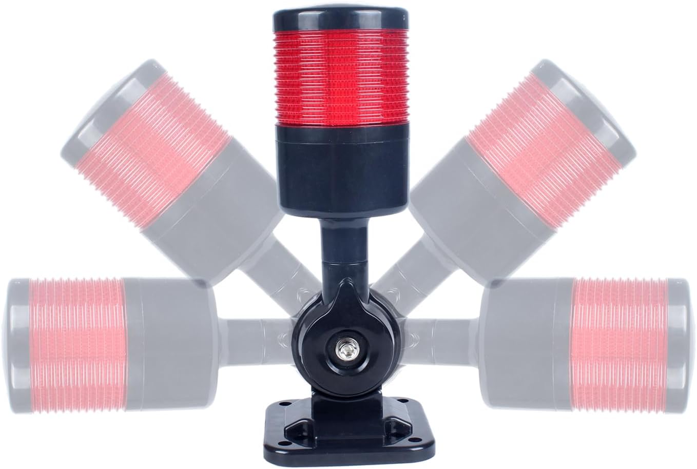 Led Signal Tower Stack Lights, Industrial Signal Warning Lights, Column Tower Lamp with Rotatable Base, Steady Flashing Switchable,12V 24V DC(1-Layer, no Buzzer) Black