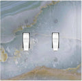 Decorative Switch Plates Colored Art Marble Golden Line 2 Gang Double Toggle Outlet Light Switch Cover Wall Plate Electrical Faceplate For Bathroom Kitchen Decor