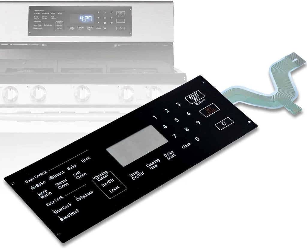 DG34-00043A Range Touch Control Panel, Replacement Touchpad Overlay for Stoves, Compatible with Models PD00051348, AP6244845, PS12086110, EAP12086110, NE59M4320SB/AA-00