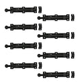 Renovators Supply Manufacturing Slide Bolt Latch 8 3/4 in. Black Wrought Iron Ball Tip Style Slide Bolt with Mounting Hardware Pack of 8