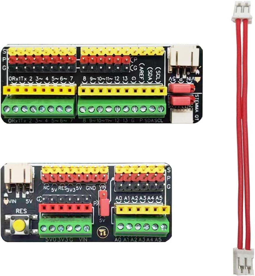 Proto Screw Shield V2 Expansion Board Breakout Board IO Sensor Module Terminal Block Compatible with Arduino UNO R3 with Cable