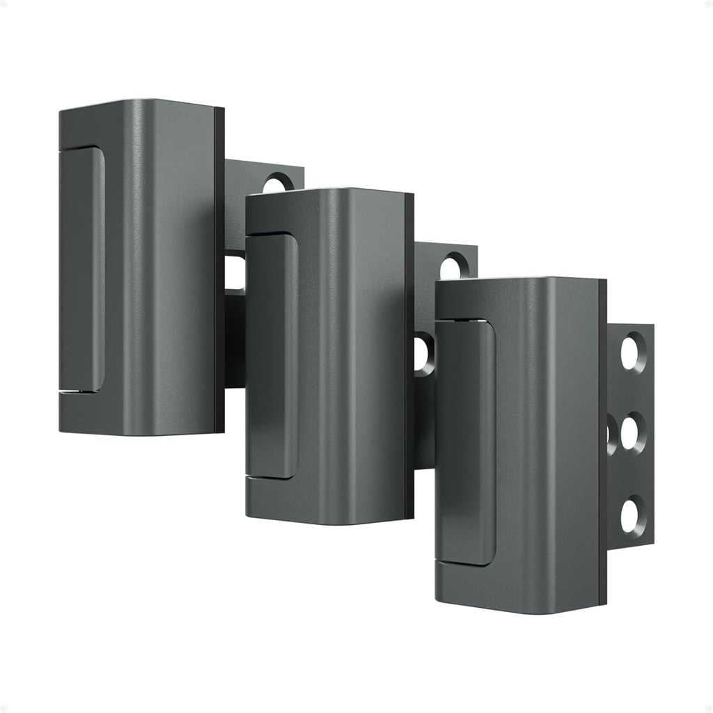 3 Pack Home Security Door Reinforcement Lock, Childproof Safety Door Lock Latch Stopper, Removable Screw-Mounted, Prevent Home Unauthorized Entry, Aluminum Construction, Withstands 800 lbs