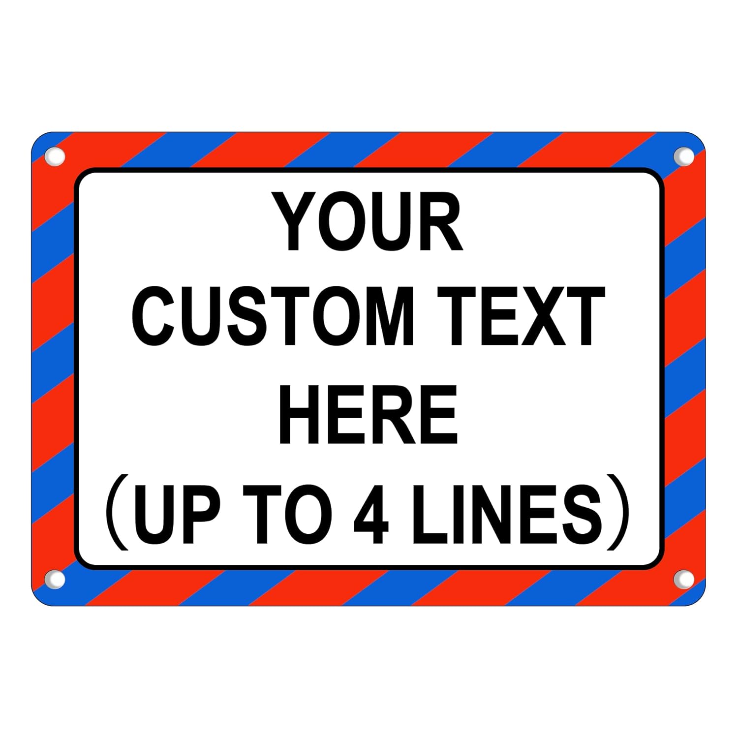 Custom Sign Outdoor Metal, Personalized Metal Sign for Parking, Gate, Delivery, Garage, Weatherproof Customized Signs for Outside, Make Your Own Signs Custom(14x10 Inches, Border)
