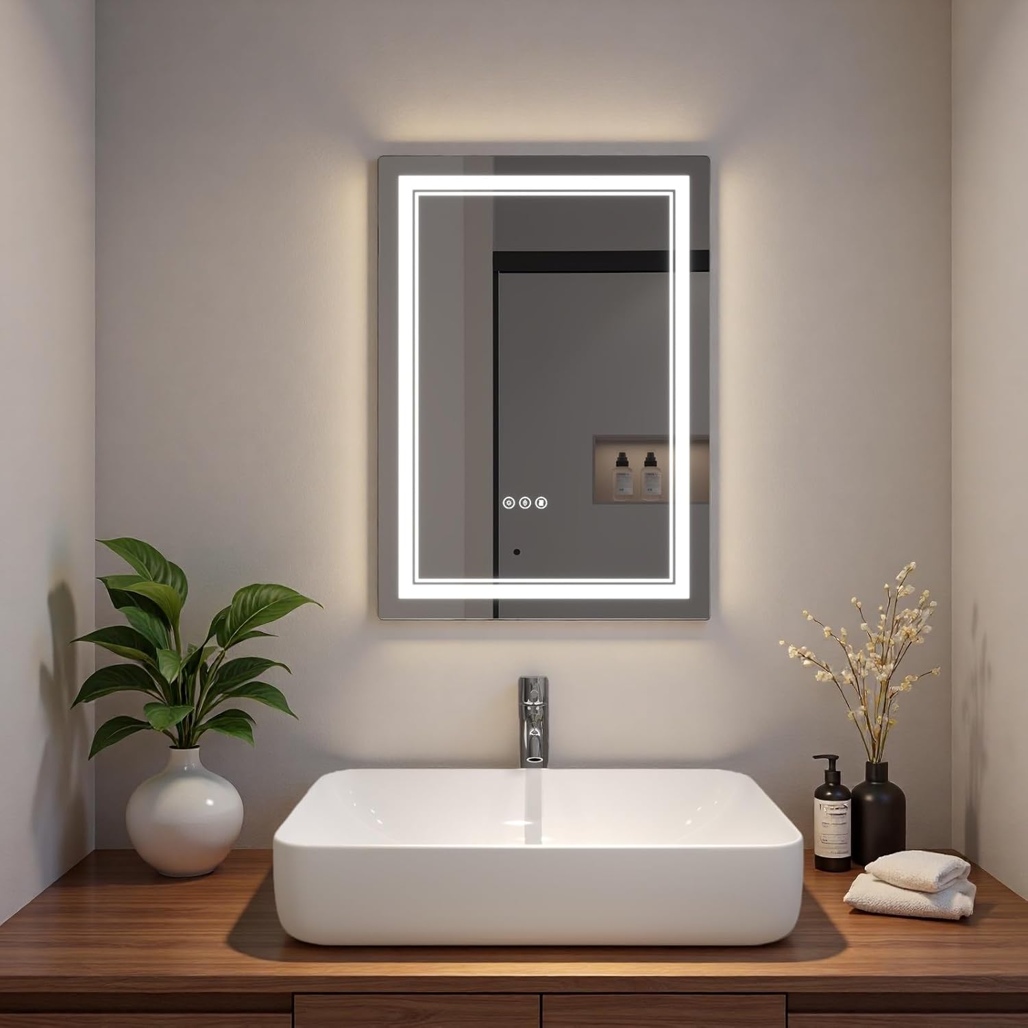 LED Bathroom Mirror with Lights, Wall Mirrors