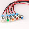 5pcs 8mm LED Metal Indicator Light AC/DC 12-24V Waterproof Signal Lamp Pilot Dash Directional with Wire