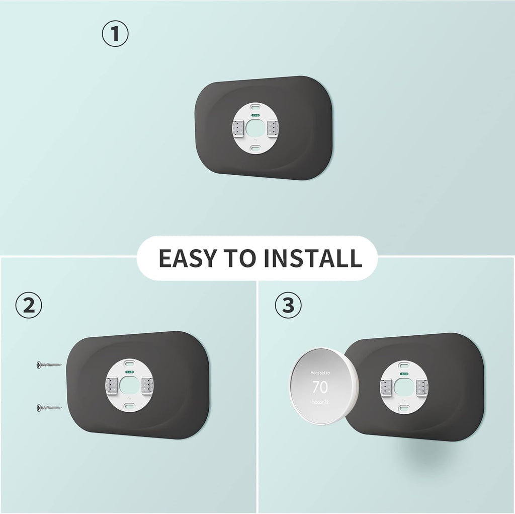 Petrichor Nest Thermostat Wall Plate - Compatible with Google Nest 2020 - Trim Kit, Cover Accessory for Easy Installation (2 Pack Charcoal)