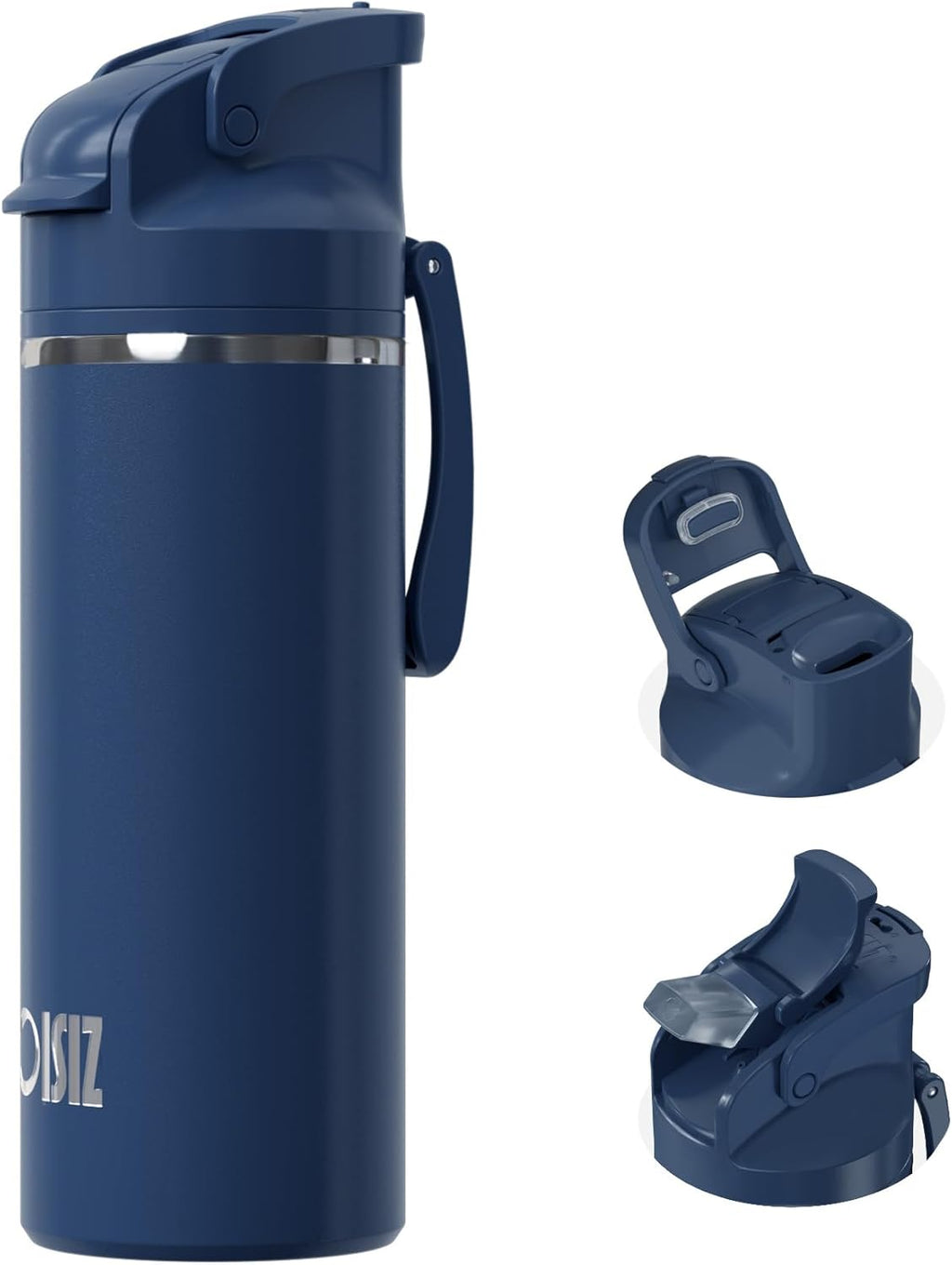 OISIZ Insulated Water Bottle 20 oz with 2 in 1 Spout and Straw Lid,One Click Safety Lock,100% Leakproof,Keep Cold 24H,Vacuum Stainless Steel Water Bottle for School,Travel and Sports,Dishwasher Safe