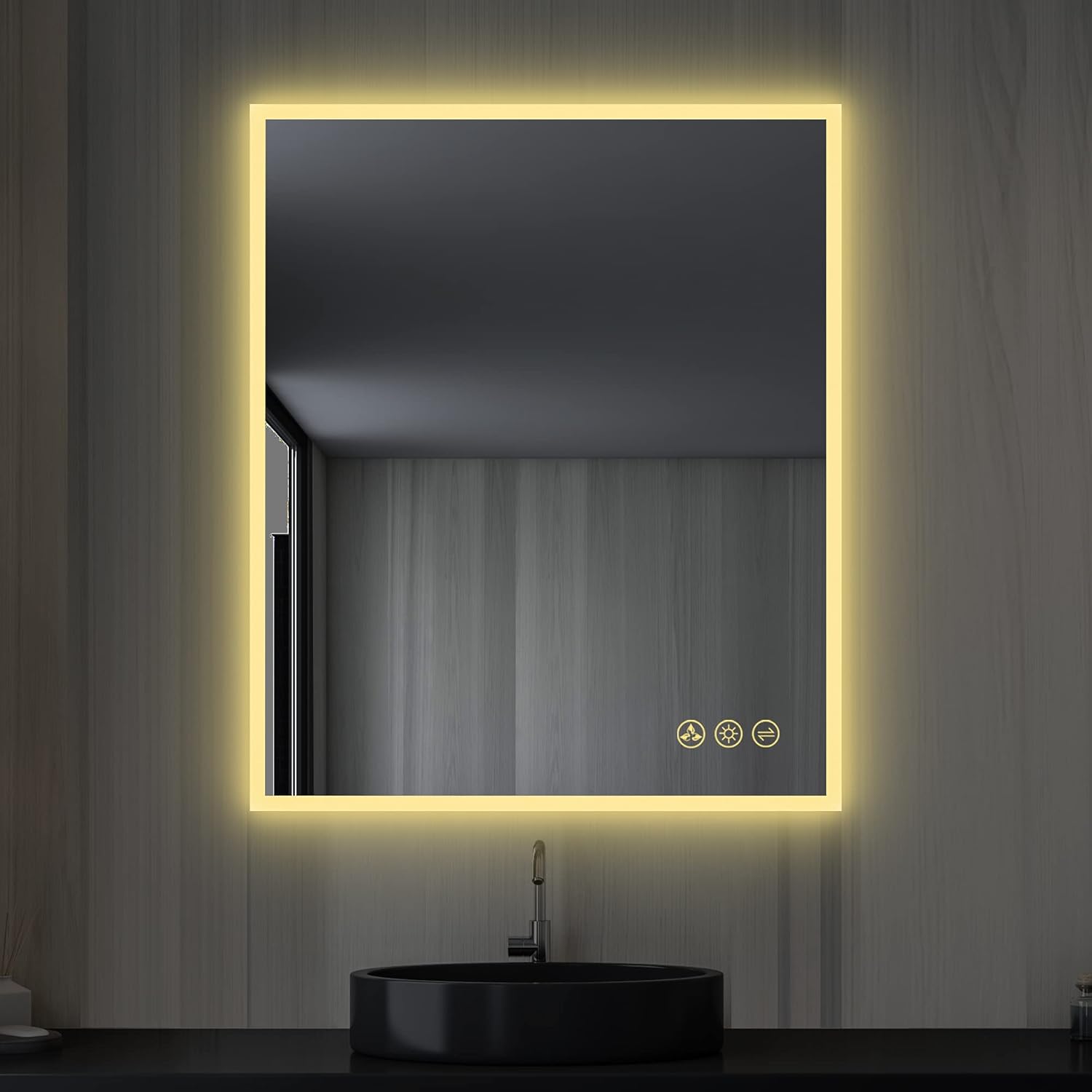 Blossom 30"X36" LED Bathroom Mirror with Lights, Front Lit and Backlight, Stepless Dimmable, Anti-Fog, Shatter-Proof Tempered Glass, Memory, 3 Colors Lighting Bathroom Mirrors for Vanity Makeup Mirror