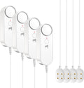 Daytech 3in1 Water Alarm for Basements with 6.5ft Detection Cable Water Sensor for Bathroom Water Leak Detectors for Home RV Kitchen Sump Pump Alarm for Water Heater Washing Machine Sink (4 Pack)