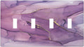 Light Switch Covers Purple Marbling Golden Line Quad Toggle Electrical Faceplate 4 Gang Wall Plate Decorative Switch Plates for living Room Bathroom Decor
