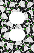 Funny Cat Wacky Kitty 1 Gang Duplex Receptacle Switch Wall Plate Decorative Switchplate Outlet Covers Electrical Plug Cover Faceplate for Bathroom Home Decor 5 X 3 IN
