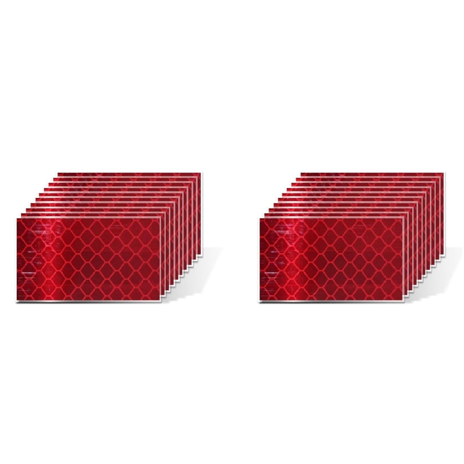 Non Fading Red Reflective Stickers 1 inch X 2 inch, Outdoor Waterproof High Visibility Warning Safety Adhesive Reflector Tape (20 Pcs)