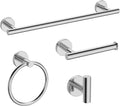 USHOWER Polished Chrome Bathroom Accessories Set, 18-Inch Towel Bar Set Wall Mounted, Durable SUS304 Stainless Steel Bathroom Hardware Set, 4-Piece
