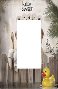 Funny Dog Rustic Farmhouse Wooden Fence Labrador Decorative Outlet Covers 1 Gang Single Rocker Light Switch Cover Plate Wall Plates Gfci Faceplate For Kids Room Bathroom Decor