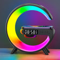 2026 New Smart Mini Table Lamp with Wireless Charger, Bluetooth Speaker Alarm Clock, Night Light for Bedroom Office Desk, Gifts for Kids Teens Chirstmas（Black）