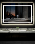 Ensenior LED Bathroom Mirror 60"x 40" with Front and Backlight, Stepless Dimmable Wall Mirrors with Anti-Fog, Shatter-Proof, Memory, 3 Colors, Modern LED Vanity Mirror- FCC