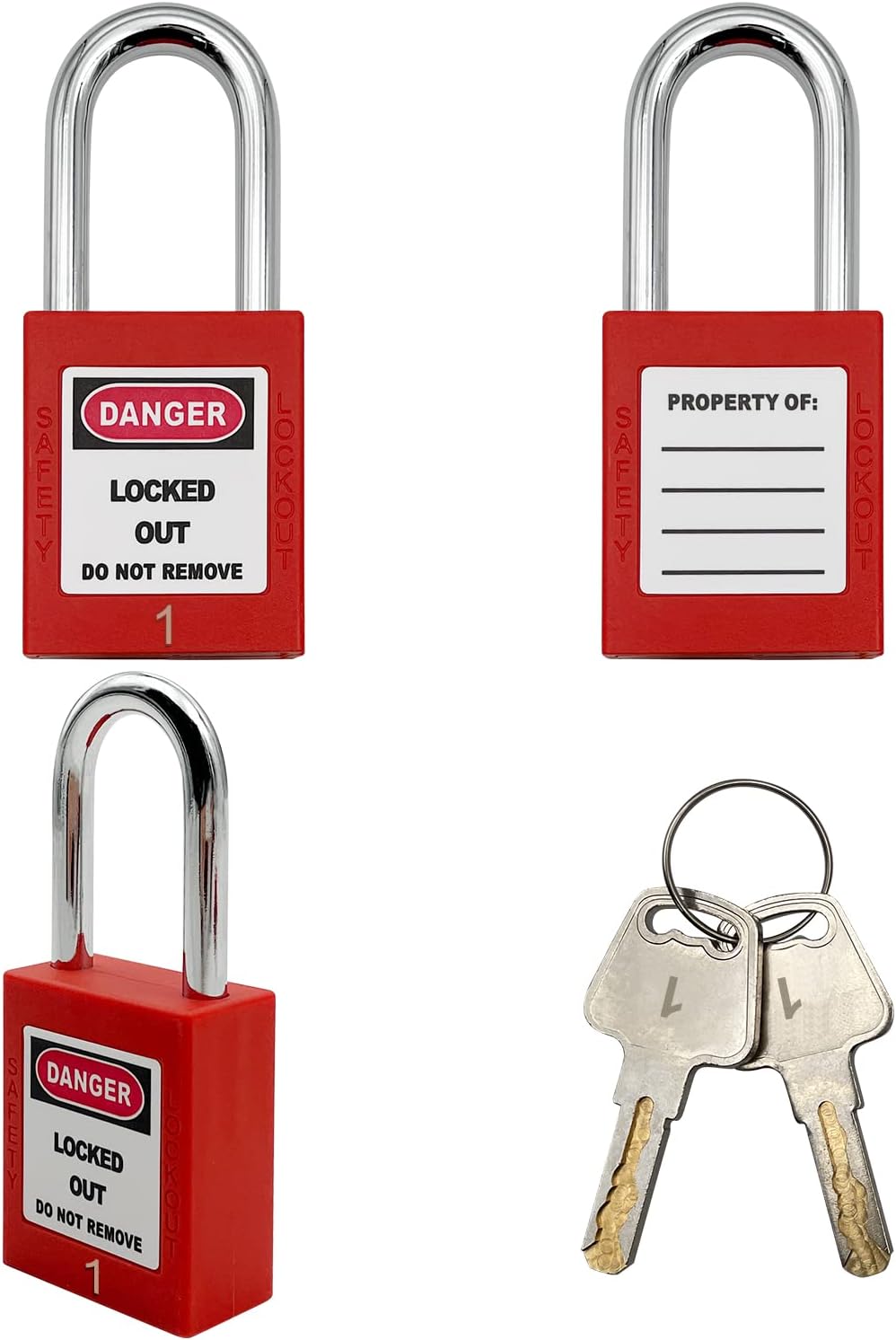 Lockout Tagout Locks, Safety Padlock, Loto Locks Keyed Differently Lock Out Tag Out 50 pcs Safety Padlocks Plastic with 50 Lockout TagOut Tags Red