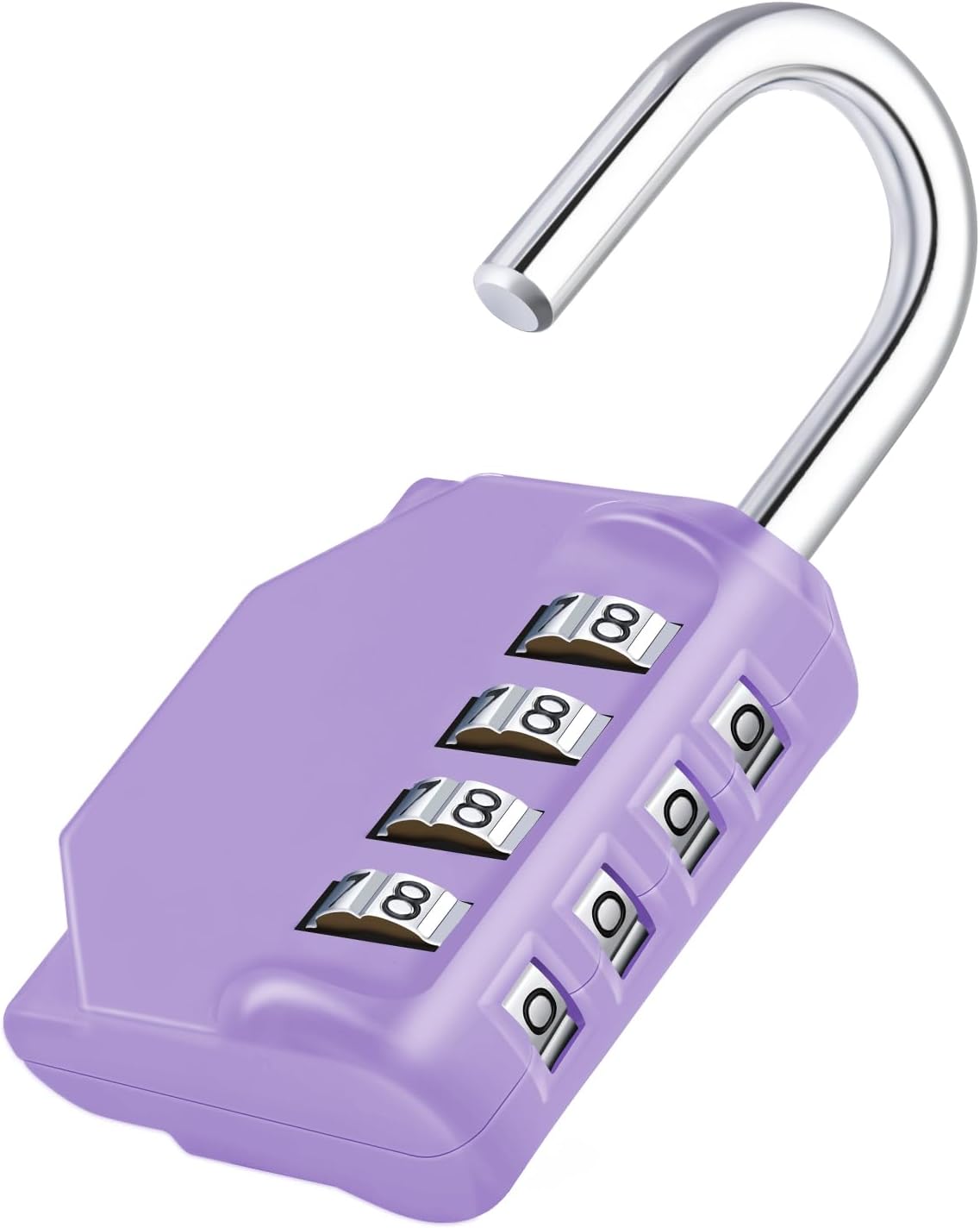 ZHEGE Combination Lock, 4 Digit Combination Padlock Outdoor, School Lock, Gym Lock (Purple)