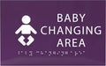 6" X4" Baby Changing Area Sign | Tactile Graphics Grade 2 Braille Text Baby Care Sign| ADA Compliant Wall Mount Plastic Restroom Sign for Hospital, Offices, Clinics and Apartments