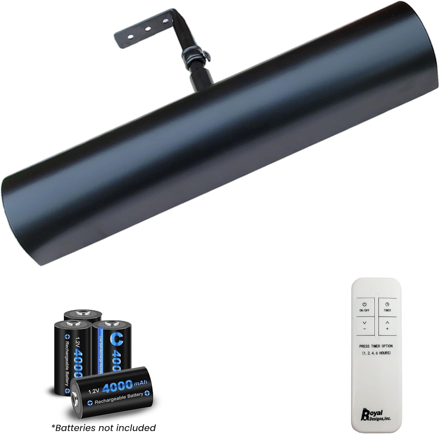 Royal Designs, Inc. Cordless Remote Control LED Picture Light, Dimmable with Timer Function, Black, 10.75 Inches, 2 Pack