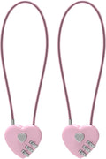 Small Cable Lock with Combination, Combo Lock with Code, Pink Cable Padlock for Luggage, Cabinet, Closet, French Fridge Door, Stroller, Bike Helmet, Pet Cage, Pool Gate, Outdoor Fence