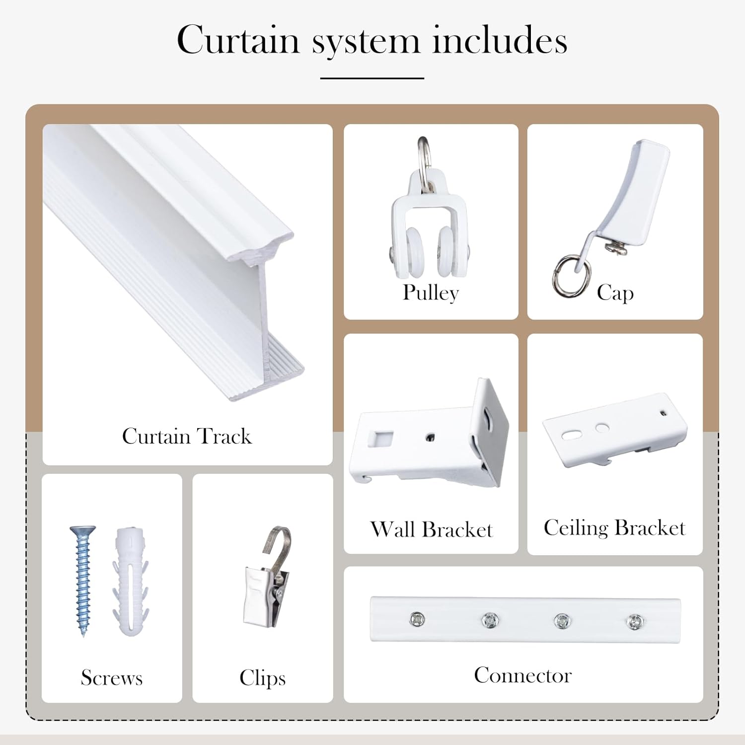 Flexible Ceiling Curtain Tracks, Ceilings Track for Curtains, Aluminum Curtains Track Ceilings Mount,Wall Mount Curtain Rail, Ceiling Curtain Rod, Sliding Curtain Tracks with Clips (White 6FT)