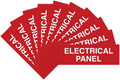 All Quality Basic Electrical Panel Sign - Fire Regulation Safety Compliance Sign -Red - Large (10 Pack)