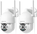 2K Security Cameras Outdoor, 360°Pan-Tilt View 2.4G/5G WiFi Security Camera with Motion Tracking, Spotlight & Siren, 2-Way Audio, Full Color Night Vision, Waterproof (2 Pack)