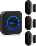 Door Chime SanJie Door Alarms When Opened for Home Office Business Door Entry Chime with 800Ft Range 5 Volume Levels 55 Ringtones (1 Receiver & 3 Sensor)