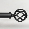 Curtain Rods for Windows 66 to 120, 1 Inch Adjustable Decorative Long Black Curtain Rod with Twisted Cage End, Modern Heavy Duty Outdoor Drapery Rods for Patio, Telescoping Splicing, Size 32"-120"