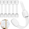 6 Pack Baby Proofing Cabinet Locks, Child Safety Locks with Adjustable Strap Latches for Cabinets and Drawers,Door,Dishwasher,Fridge,Toilet Seat,Cupboard,Trash Can,Washer (White)