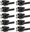 KNOBWELL 10 Pack Premium Matte Black Door Handle Passage Lever Heavy Duty Handleset, Closet Door Handles for Left or Right Handing, Modern Square 2.07 lb Doorknob