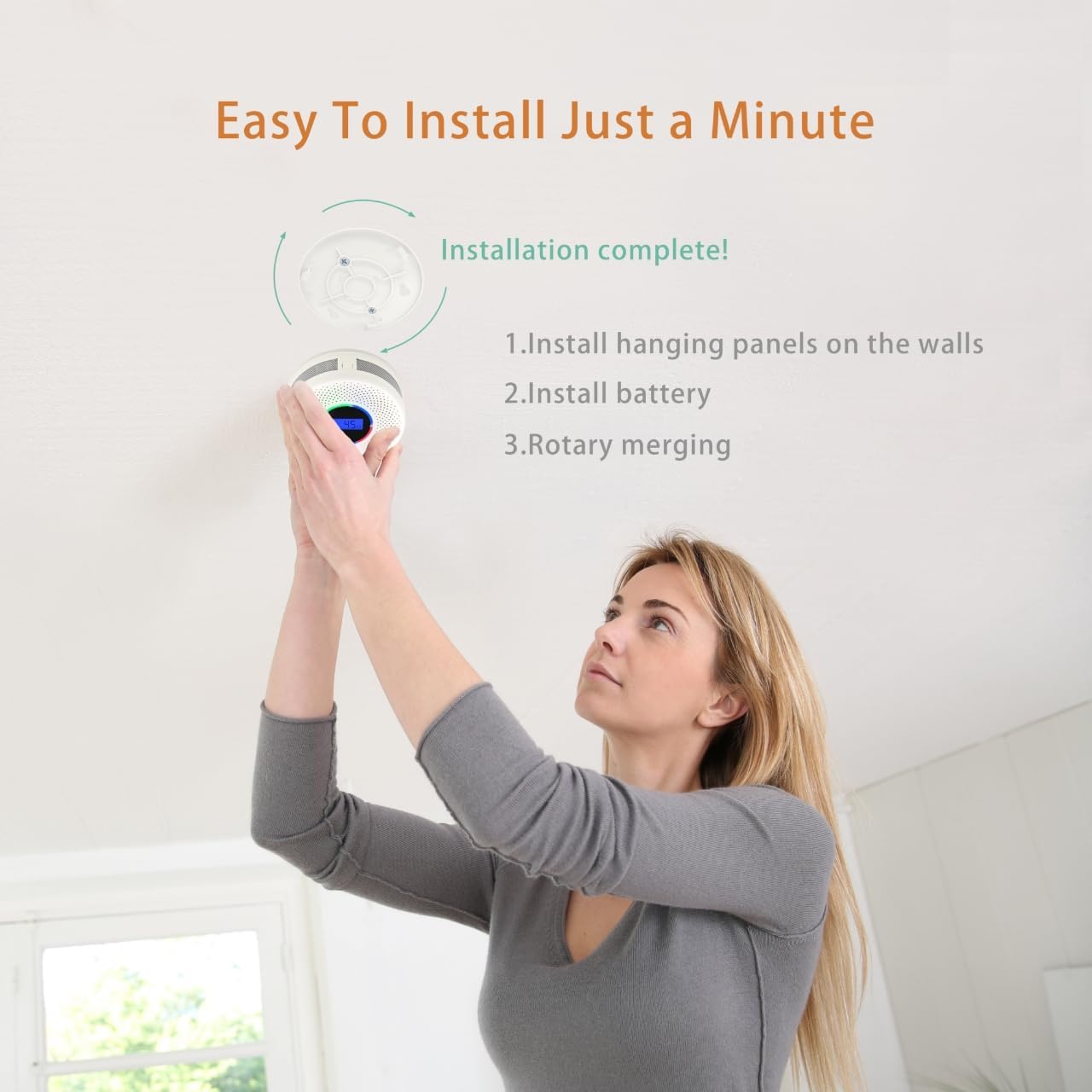 10-Year Battery Wireless Interconnected Smoke and Carbon Monoxide Detector, Smart Interlink Smoke CO Alarm with Digital Display, Fire and CO Combo Alarm for Home (4 Pack)