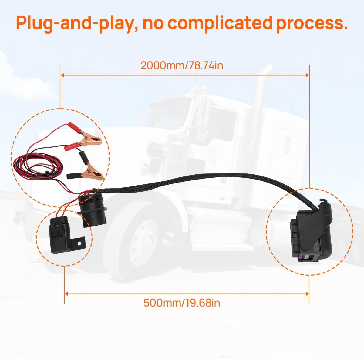 for Paccar MX13 EPA21 ECM Diagnostic Cable, Professional Heavy Duty Truck Engine Diagnostic Tool, Plug & Play Fault Testing Cable for Paccar MX13 Engines