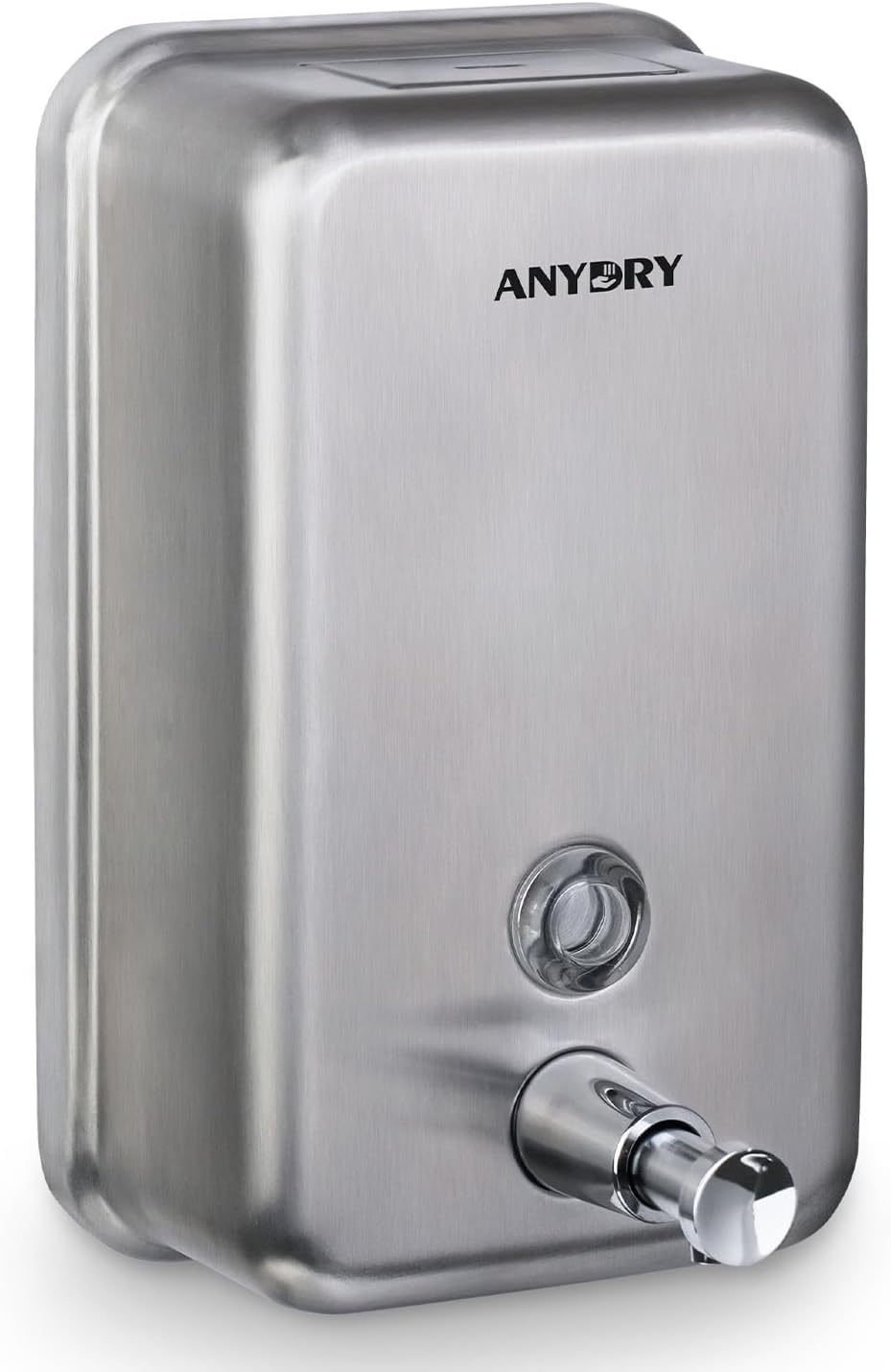 Commercial-Grade Manual Soap Dispenser, Durable Brushed Stainless Steel Finish, 37oz (1100ml) Liquid, Wall-Mounted for Bathroom & Kitchen