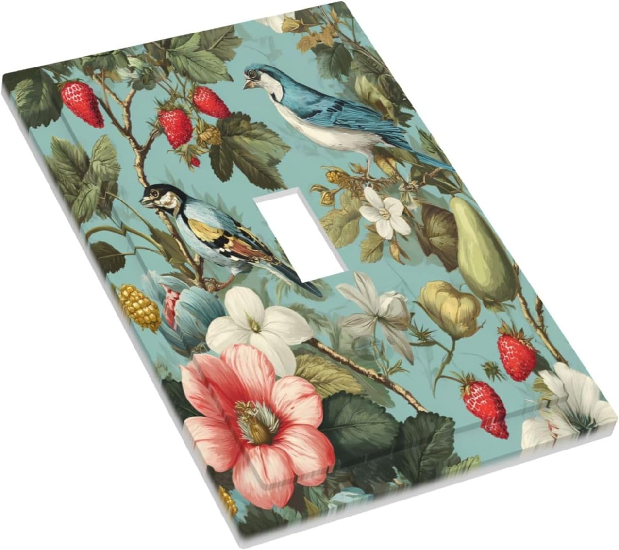 William Morris Flower 1 Gang Single Toggle Wall Plate Cover Decorative Light Switch Covers Electrical Faceplate Switch Plates for Bathroom Kitchen Home