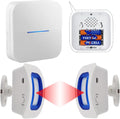 Indoor Motion Sensor Alert Wireless Caregiver Pager Bed Alarm and Fall Prevention for Elderly Dementia Patients (1 Battery Receiver 2sensor)