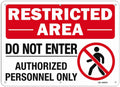 T&R Large Restricted Area Do Not Enter Authorized Personnel Only Sign,1 Pack,14x10 Inches Rust Free .040 Aluminum,UV Protected, Waterproof, Weatherproof and Fade Resistant,6 Pre-drilled Holes