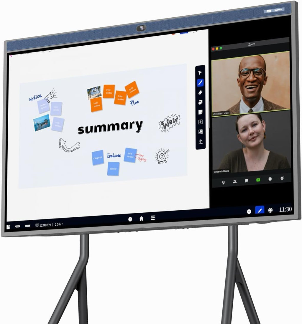 NearHub 55" Interactive Smart Whiteboard,AI -Powered 4K Camera,MEMS 24-mic Array with Noise Reduction,All-in-One Whiteboard for Hybrid Collaboration with AndriodOS & Open App Ecosystem (Board+Stand)