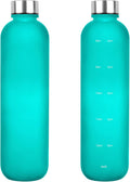 1L（33 oz） daily tracking schedule time hours reminder motivational day goals hydration capacity measured marker tracker plastic wide mouth measurements water bottle
