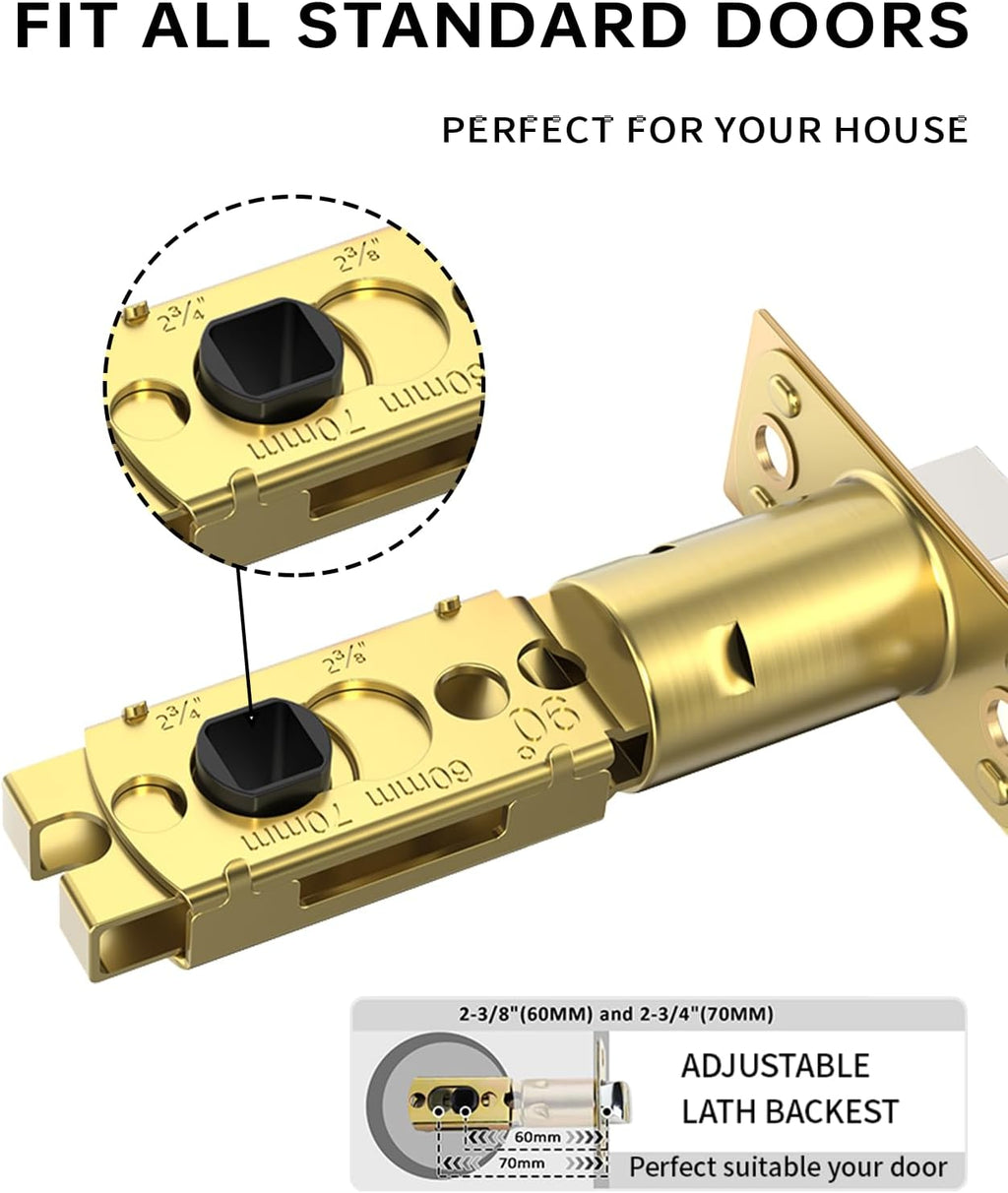 Asidrama 4 Pack Champagne Bronze Passage Door Handles, Door Lever with Door Knobs Indoor for Bedroom or Bathroom, Heavy Duty Door Handles Interior with Locks for Left Right Sided Doors