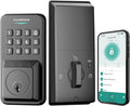 Keyless Entry Door Lock with 2 Door Knobs & Electronic Backlit Keypad, App Control Deadbolt Lock Support One-Touch Locking & Auto Locking,Easy Install, Anti-Peeping Code (01-Black)