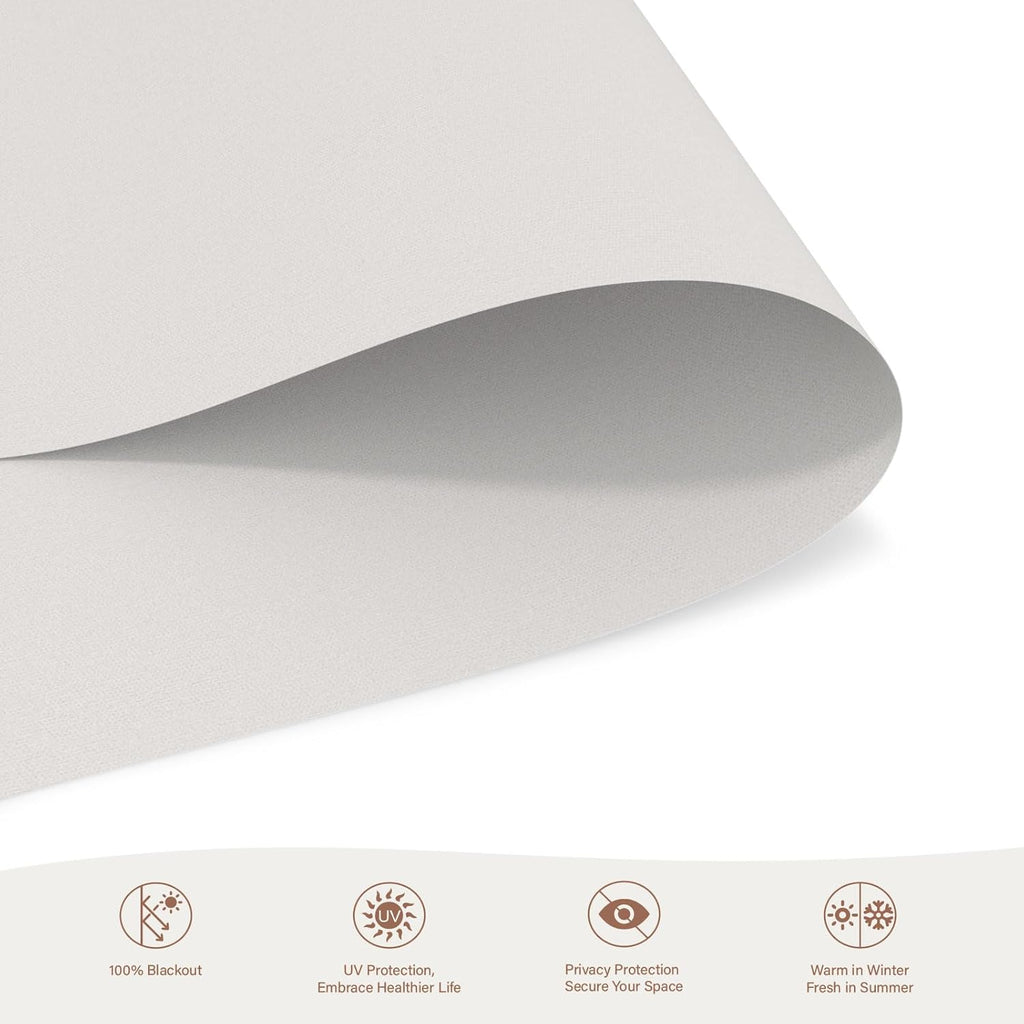 Motorized Roller Blinds with Remote, 100% Blackout Automatic Roller Shades for Bedroom, Bathroom, and Living Room, Customized Size, Ancient Wall Gray