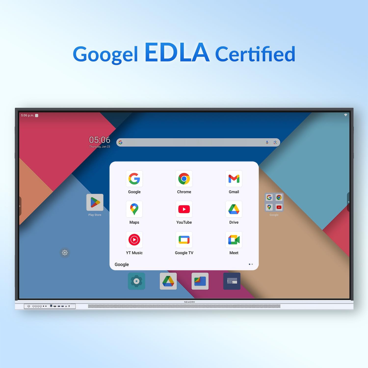 Smart Board with Mobile Cart, 65 Inch Digital Whiteboard for Classroom and Office, NewBoard 4K Interactive Whiteboard with Google EDLA-Certified, Android 14, 8+64 GB, Google Play