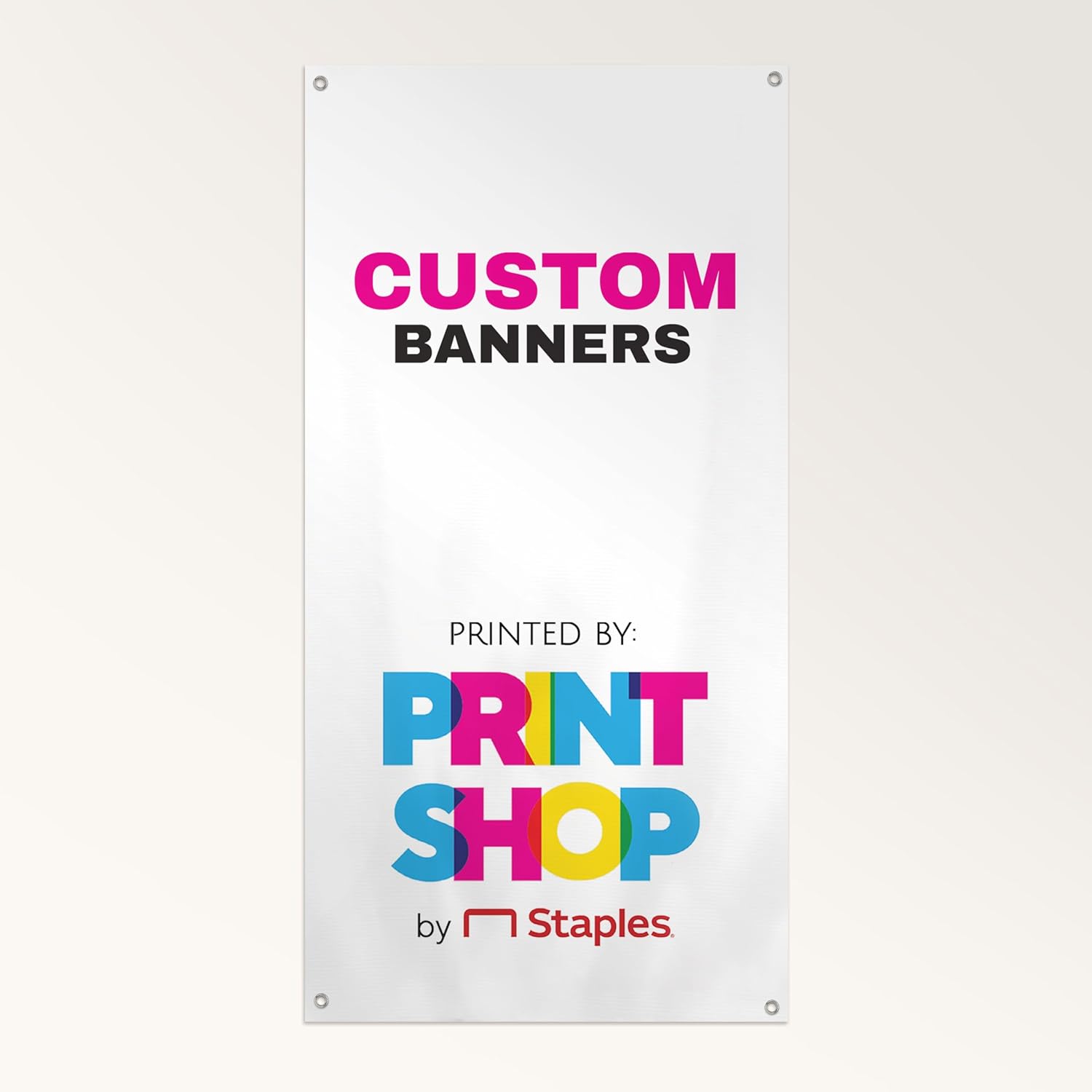 Staples Custom Scrim Vinyl Banner - 24W" x 72L" Quote Banner with 4 Grommets - Durable Outdoor Sign for Events, Promotions, and Business Advertising (Light)