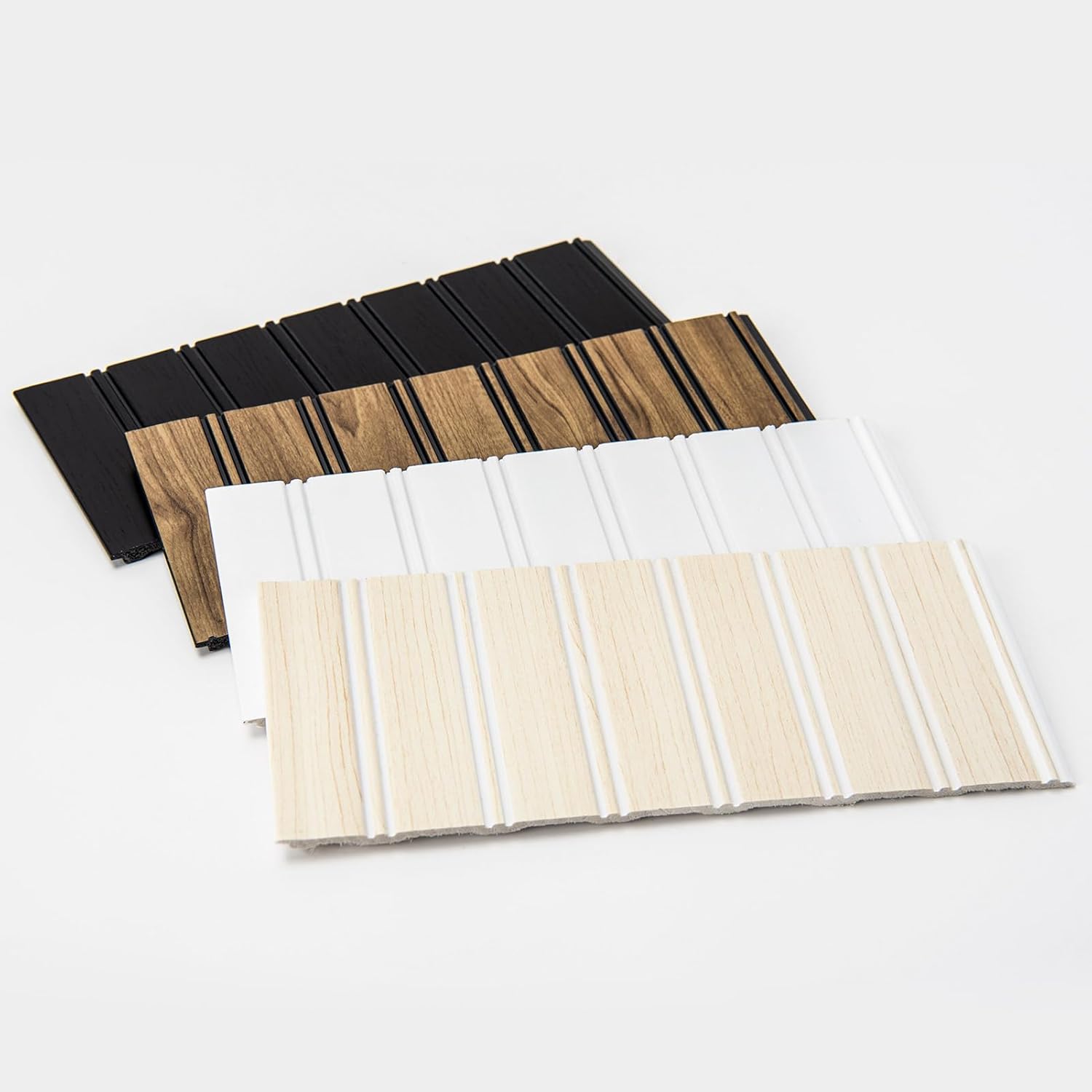 Art3d Wainscoting Wall Panel 4-Pieces Sample Kit, Beadboard Panels for Walls, 4 Color Polystyrene Board and Batten Wall Panel Sample Kit